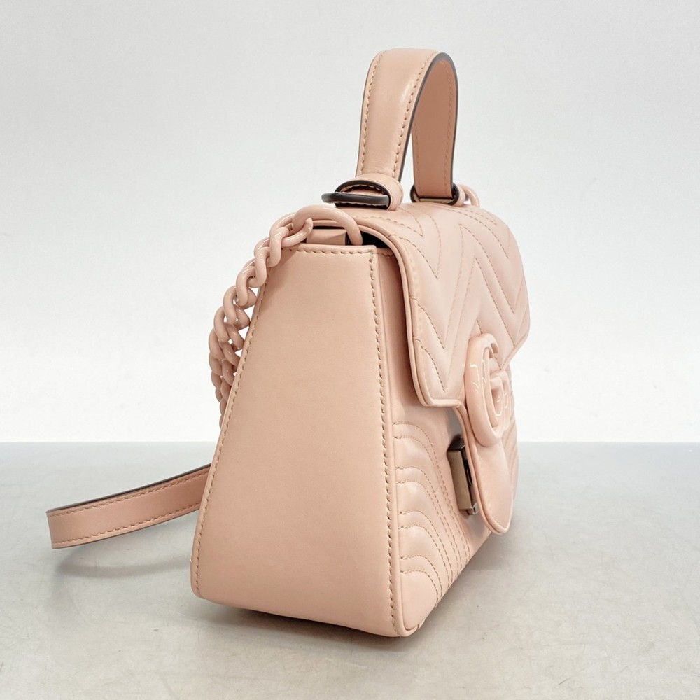 GUCCI Shoulder Bag GG Marmont 702563 Leather Pink - Picture 2 of 9